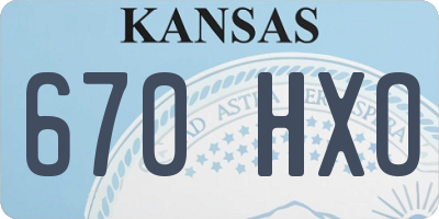 KS license plate 670HXO
