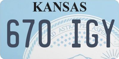 KS license plate 670IGY