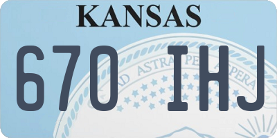 KS license plate 670IHJ