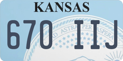 KS license plate 670IIJ