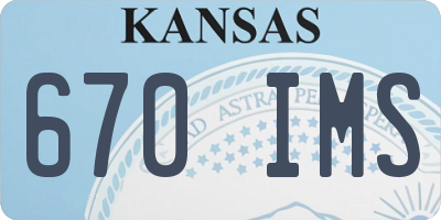 KS license plate 670IMS