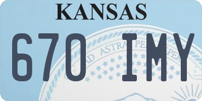 KS license plate 670IMY