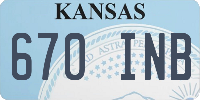 KS license plate 670INB