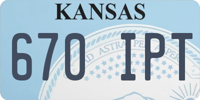 KS license plate 670IPT