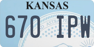 KS license plate 670IPW