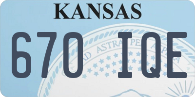 KS license plate 670IQE