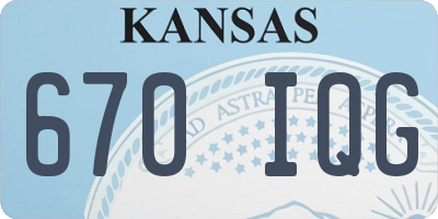 KS license plate 670IQG