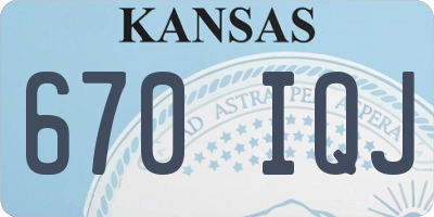 KS license plate 670IQJ