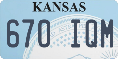 KS license plate 670IQM