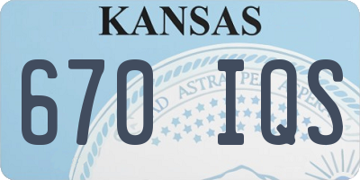 KS license plate 670IQS