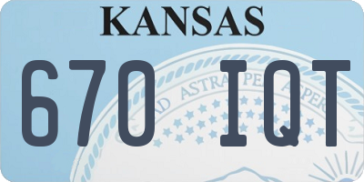 KS license plate 670IQT