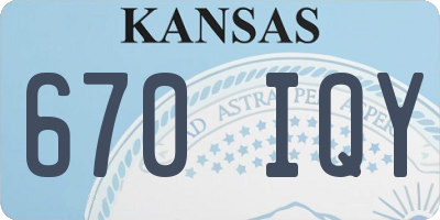 KS license plate 670IQY