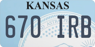 KS license plate 670IRB