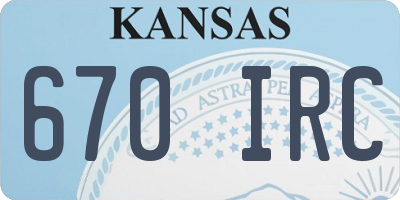 KS license plate 670IRC