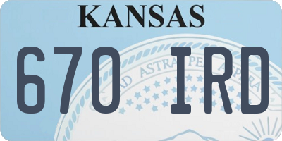 KS license plate 670IRD