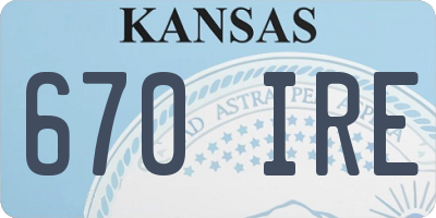 KS license plate 670IRE