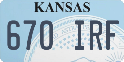 KS license plate 670IRF