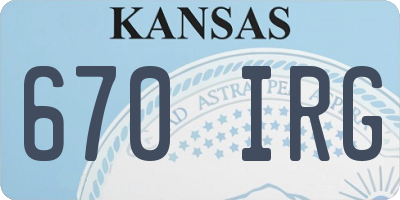 KS license plate 670IRG