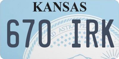 KS license plate 670IRK