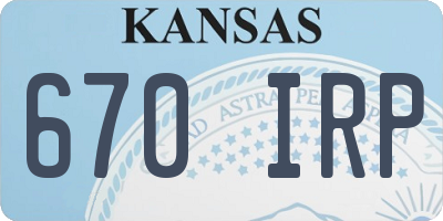 KS license plate 670IRP