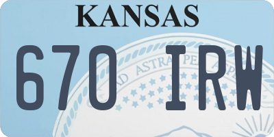 KS license plate 670IRW