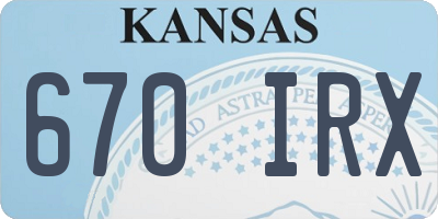KS license plate 670IRX