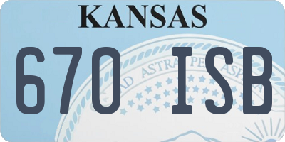 KS license plate 670ISB