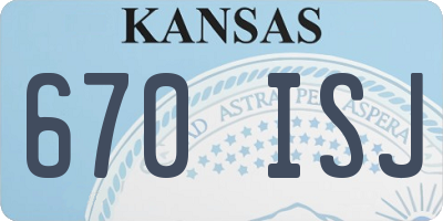 KS license plate 670ISJ