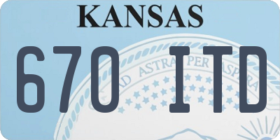 KS license plate 670ITD