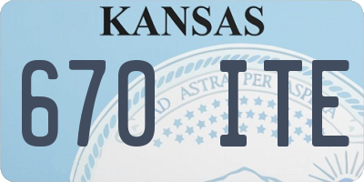 KS license plate 670ITE