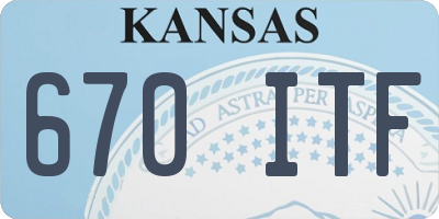KS license plate 670ITF