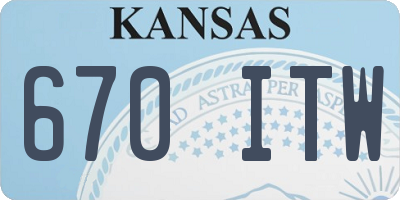 KS license plate 670ITW