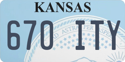 KS license plate 670ITY