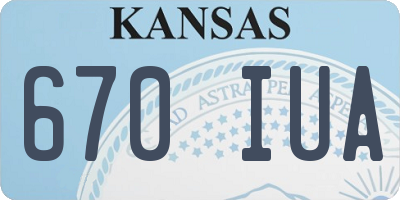KS license plate 670IUA