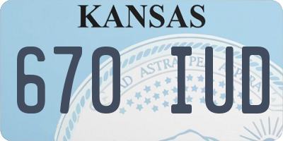 KS license plate 670IUD