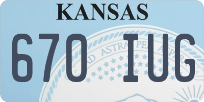 KS license plate 670IUG