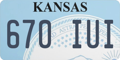 KS license plate 670IUI