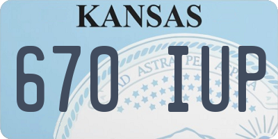 KS license plate 670IUP