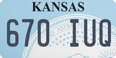 KS license plate 670IUQ