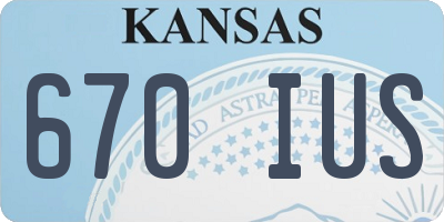 KS license plate 670IUS