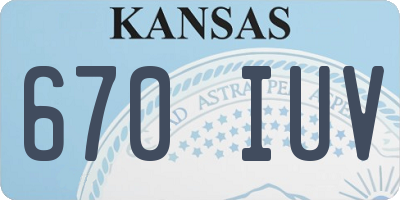 KS license plate 670IUV