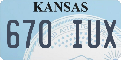 KS license plate 670IUX
