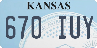 KS license plate 670IUY