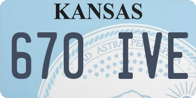 KS license plate 670IVE