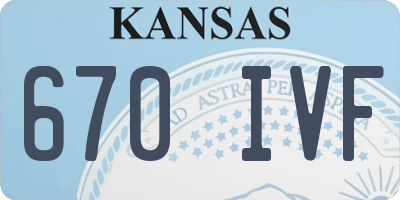 KS license plate 670IVF
