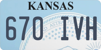 KS license plate 670IVH