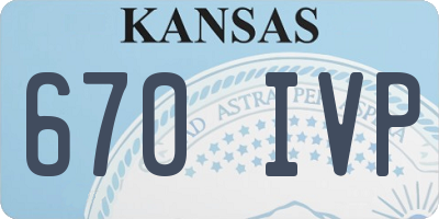 KS license plate 670IVP