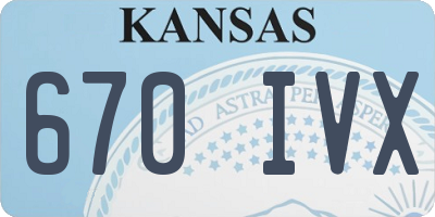 KS license plate 670IVX