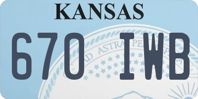 KS license plate 670IWB