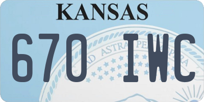 KS license plate 670IWC